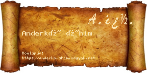 Anderkó Áhim névjegykártya